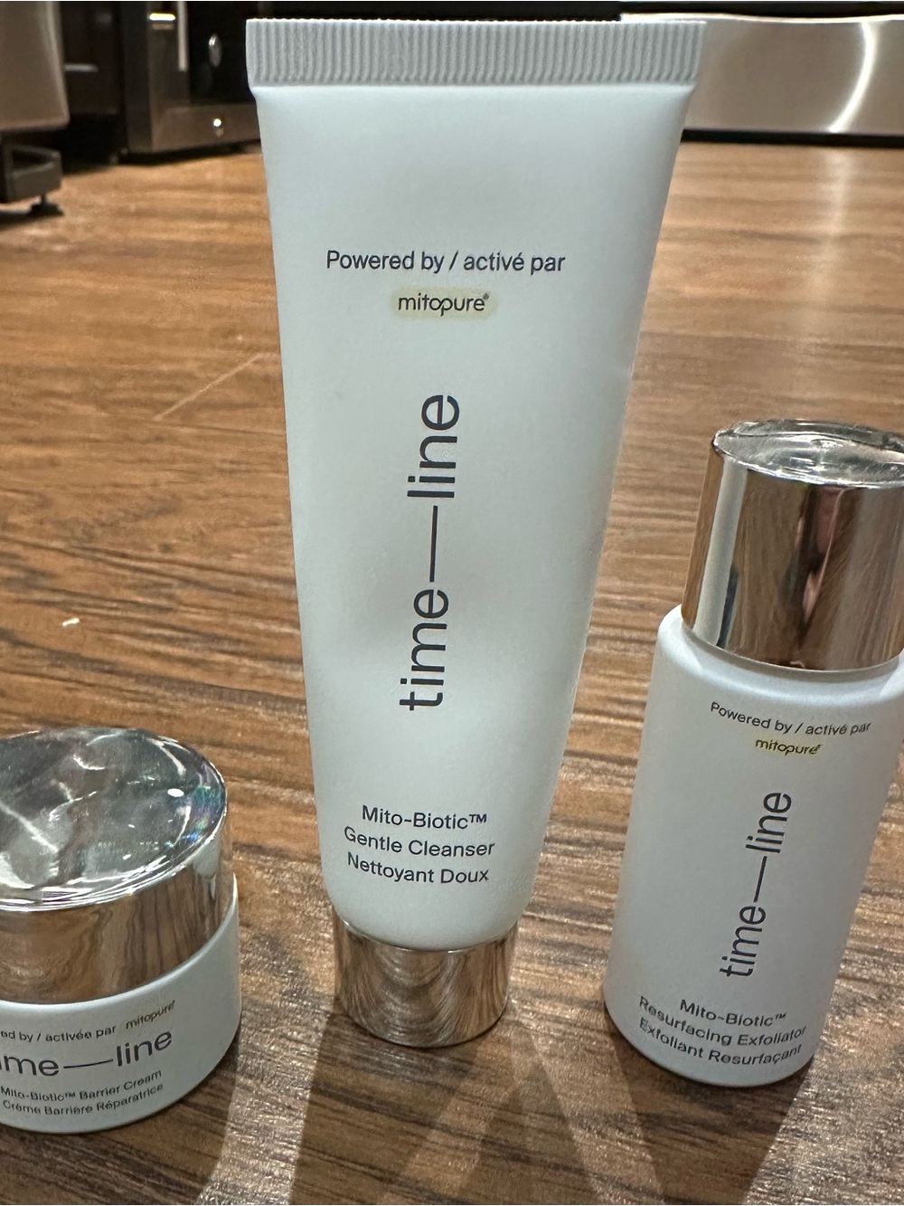 time—line Mito-Biotic travel sized —cleanser, exfoliant and cream